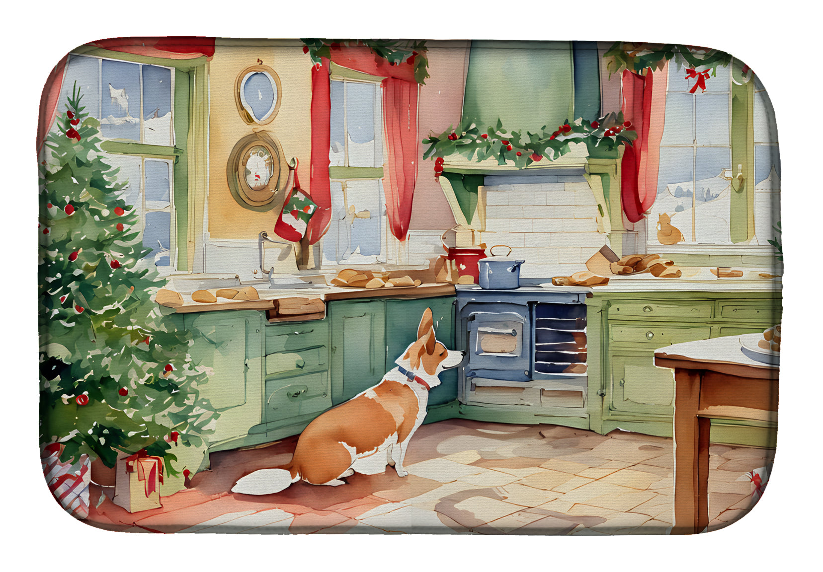 Buy this Corgi Christmas Cookies Dish Drying Mat