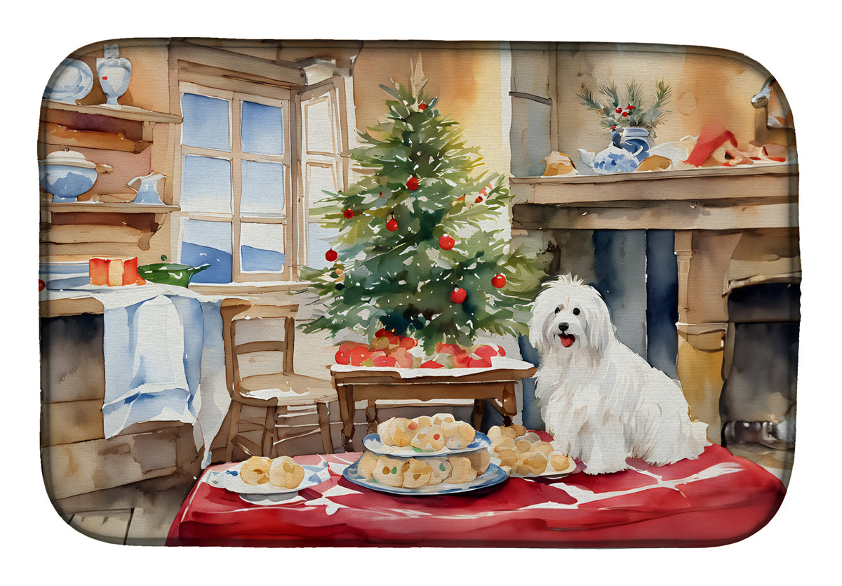 Buy this Coton De Tulear Christmas Cookies Dish Drying Mat