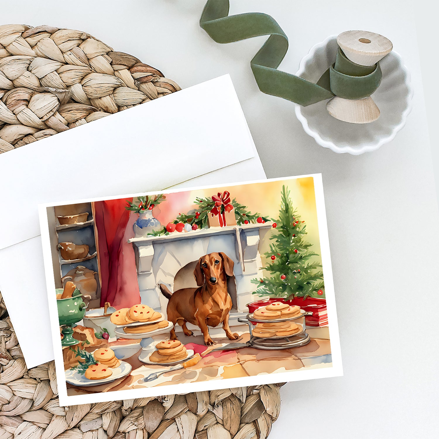 Buy this Dachshund Christmas Cookies Greeting Cards Pack of 8