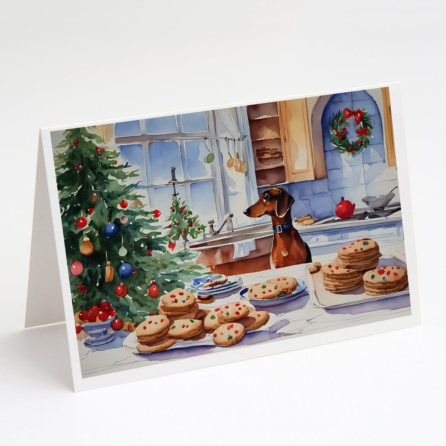 Buy this Dachshund Christmas Cookies Greeting Cards Pack of 8