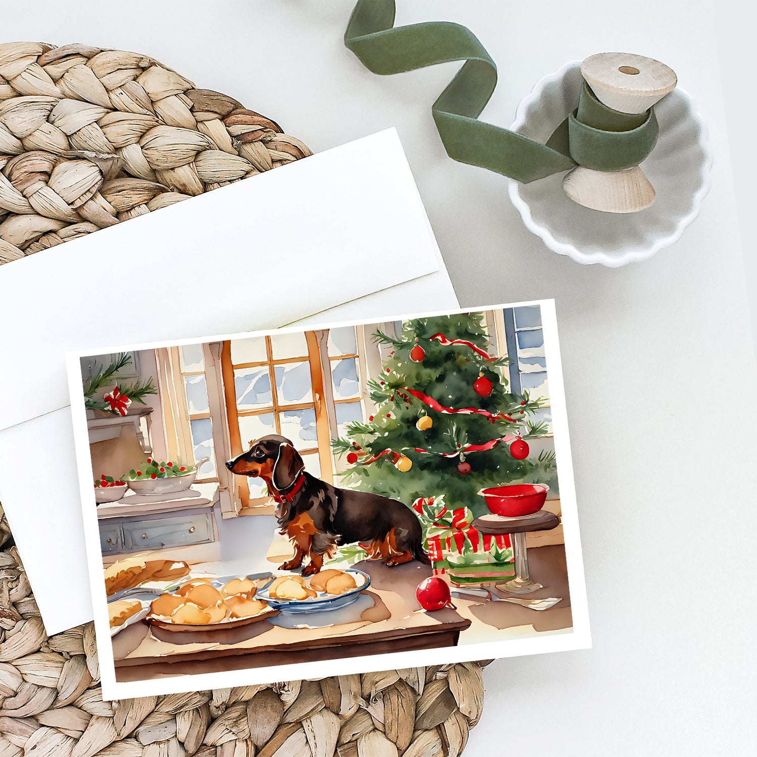 Buy this Dachshund Christmas Cookies Greeting Cards Pack of 8