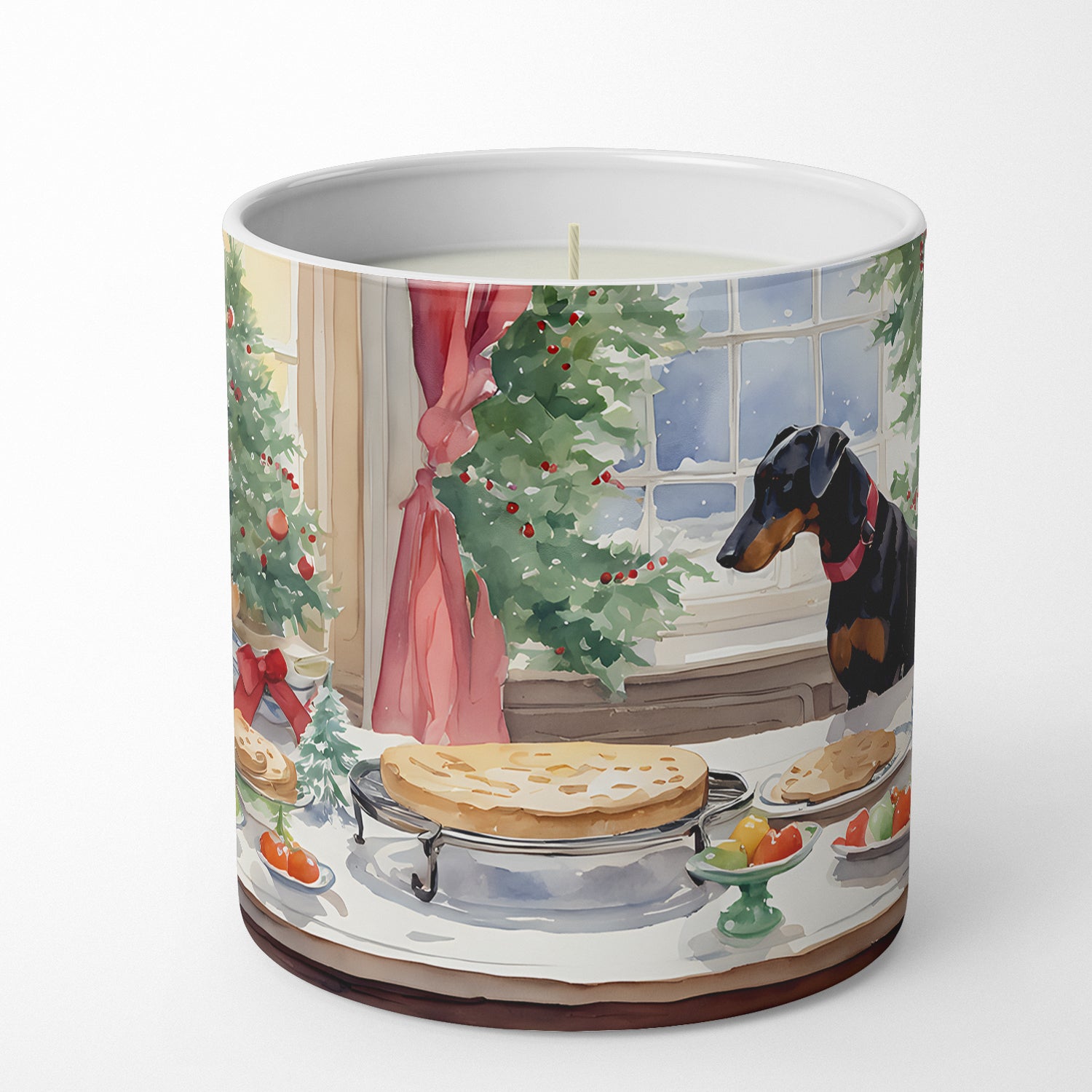 Doberman Pinscher Christmas Cookies Decorative Soy Candle