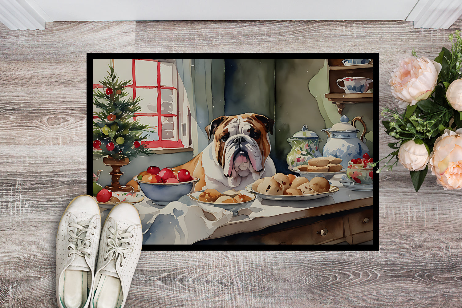 Buy this English Bulldog Christmas Cookies Doormat