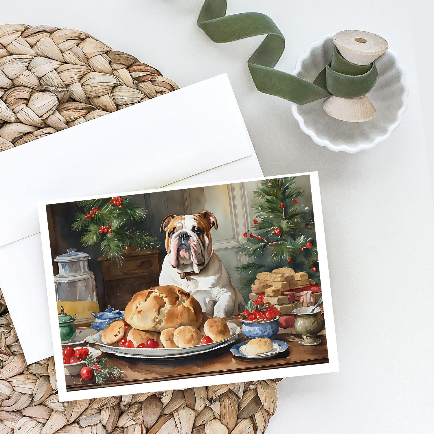 Buy this English Bulldog Christmas Cookies Greeting Cards Pack of 8