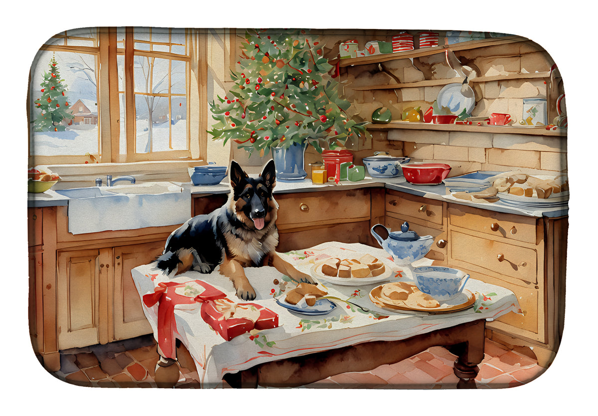 Buy this German Shepherd Christmas Cookies Dish Drying Mat