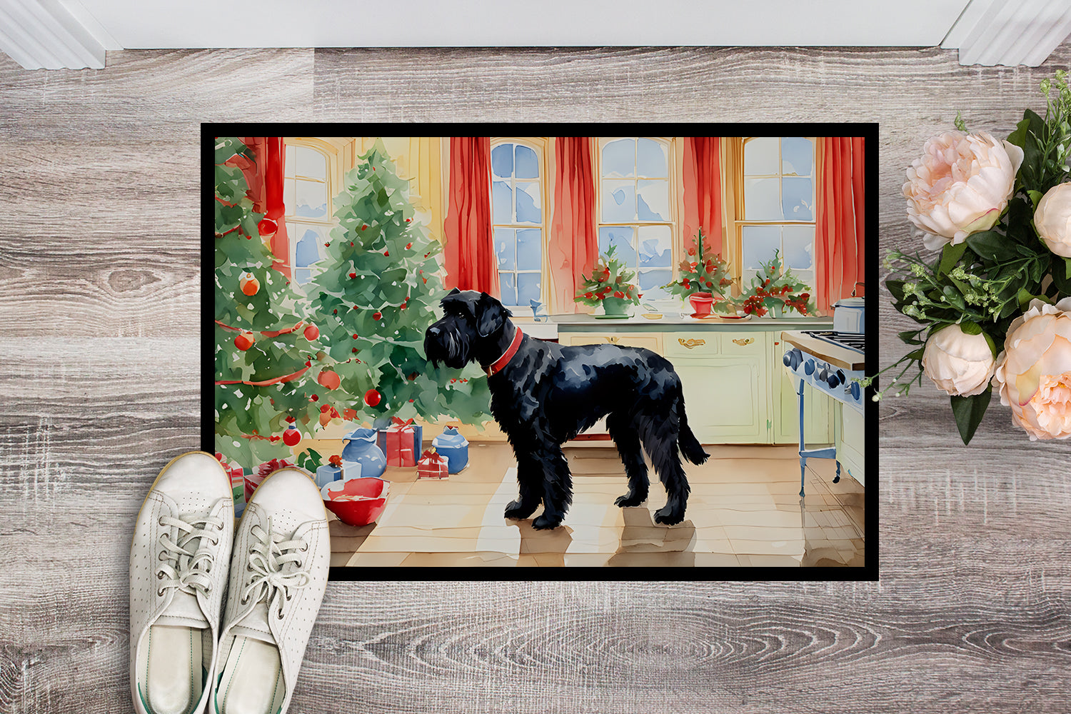 Buy this Giant Schnauzer Christmas Cookies Doormat