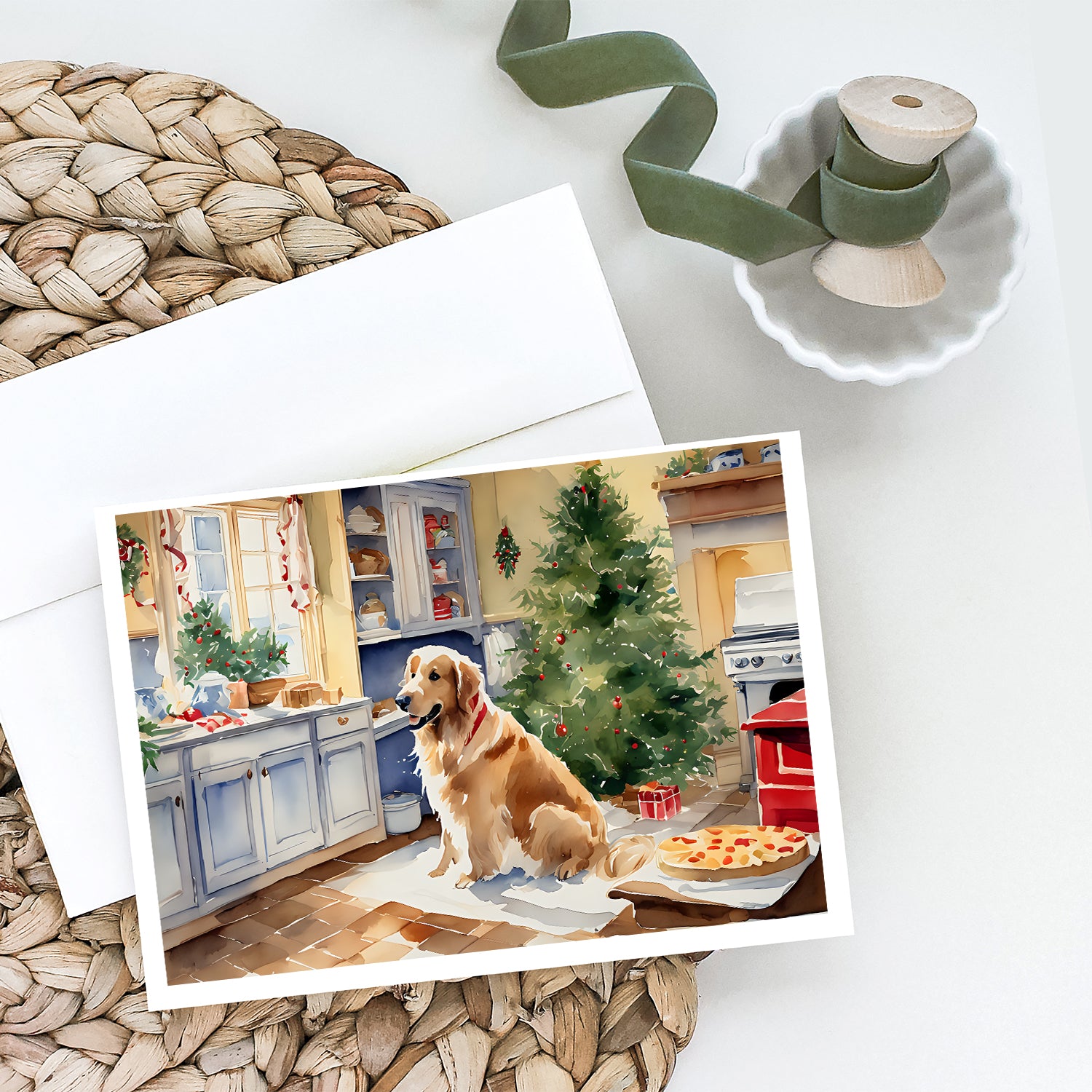 Buy this Golden Retriever Christmas Cookies Greeting Cards Pack of 8