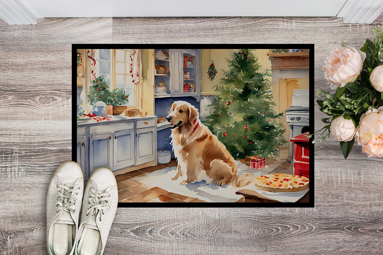 Buy this Golden Retriever Christmas Cookies Doormat