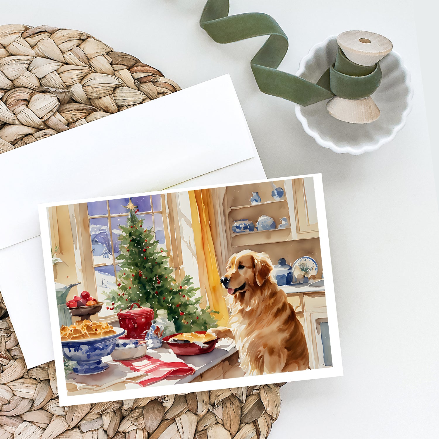 Buy this Golden Retriever Christmas Cookies Greeting Cards Pack of 8