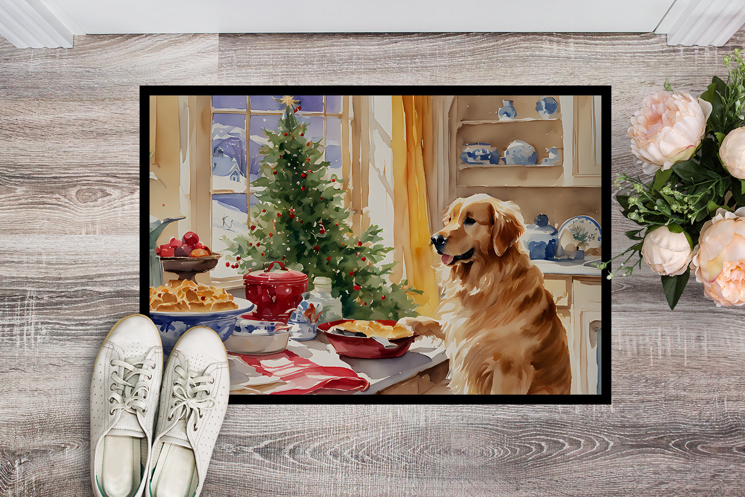 Buy this Golden Retriever Christmas Cookies Doormat