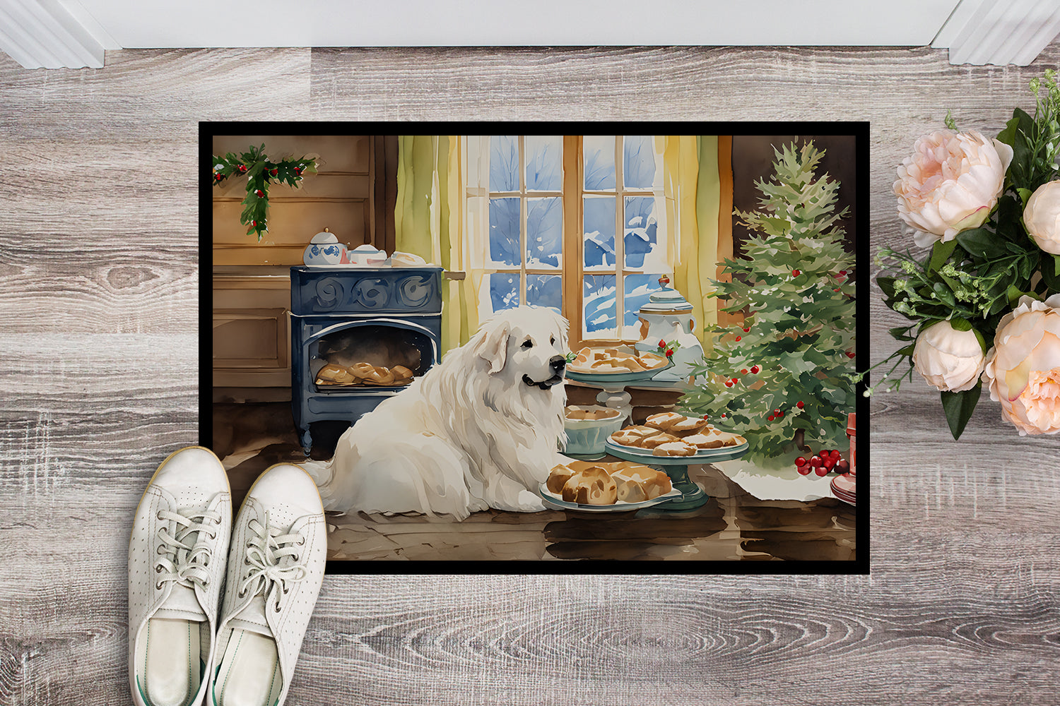 Buy this Great Pyrenees Christmas Cookies Doormat