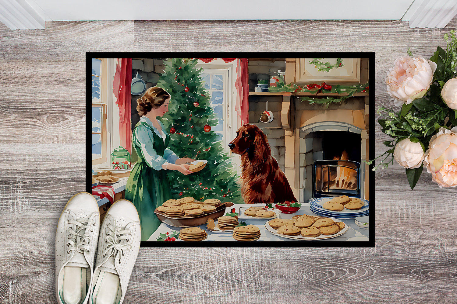 Buy this Irish Setter Christmas Cookies Doormat