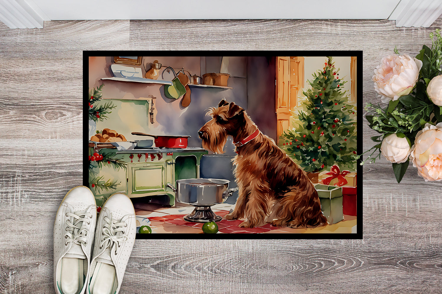 Irish Terrier Christmas Cookies Doormat