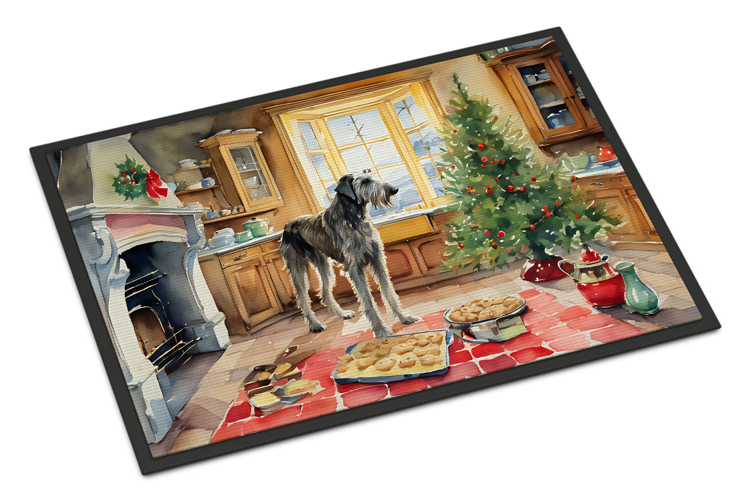 Buy this Irish Wolfhound Christmas Cookies Doormat