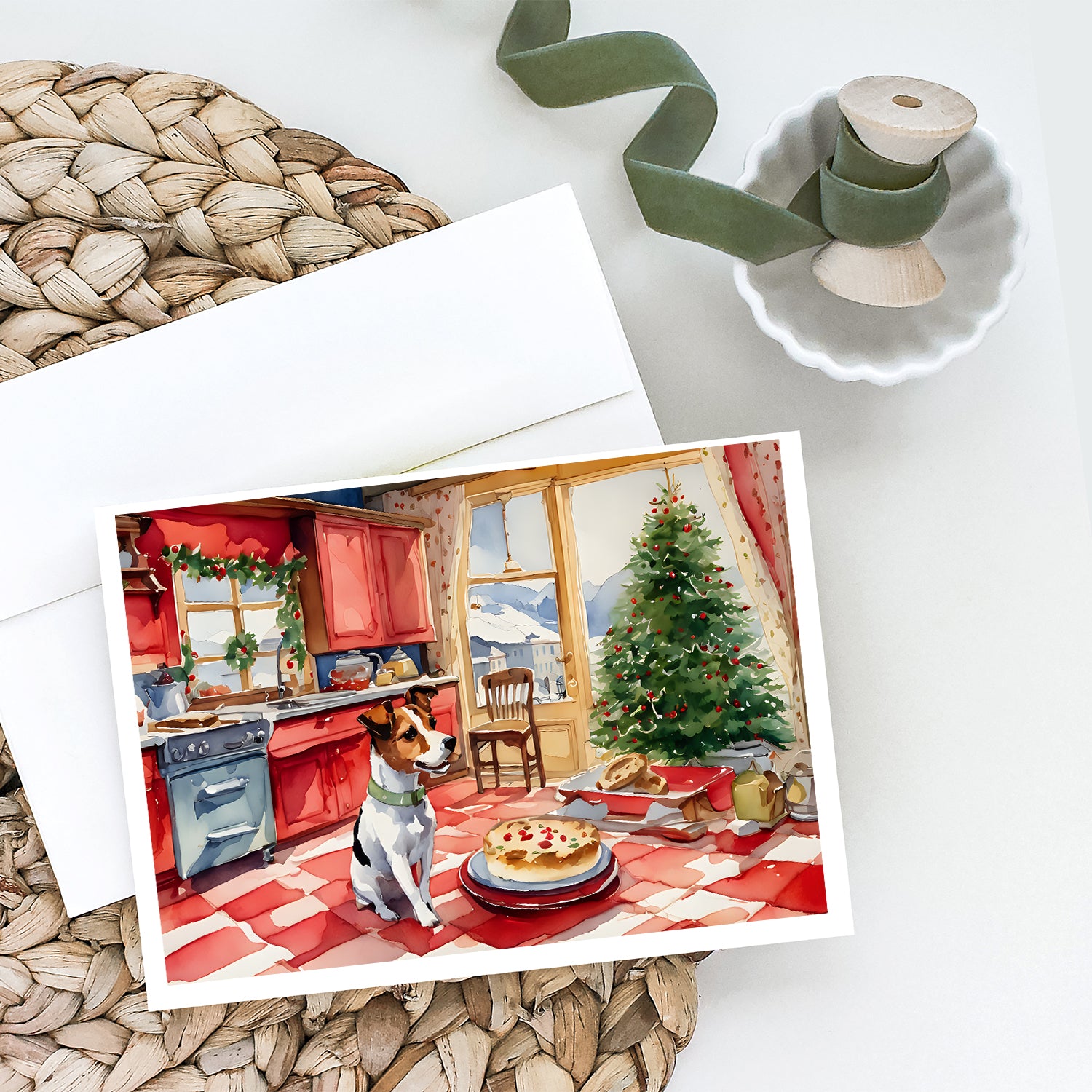 Buy this Jack Russell Terrier Christmas Cookies Greeting Cards Pack of 8