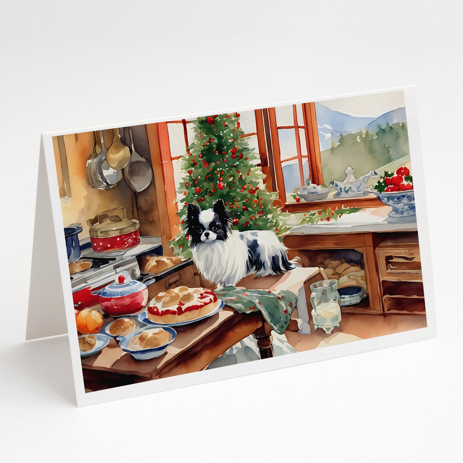 Buy this Japanese Chin Christmas Cookies Greeting Cards Pack of 8