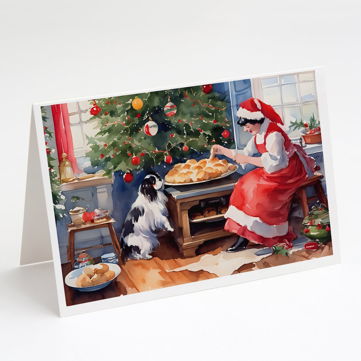 Buy this Japanese Chin Christmas Cookies Greeting Cards Pack of 8