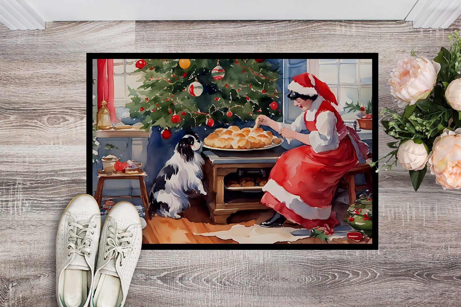 Buy this Japanese Chin Christmas Cookies Doormat