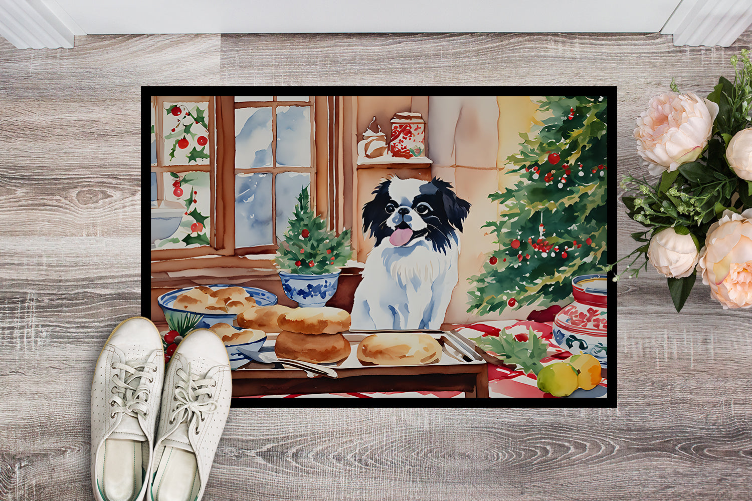 Buy this Japanese Chin Christmas Cookies Doormat