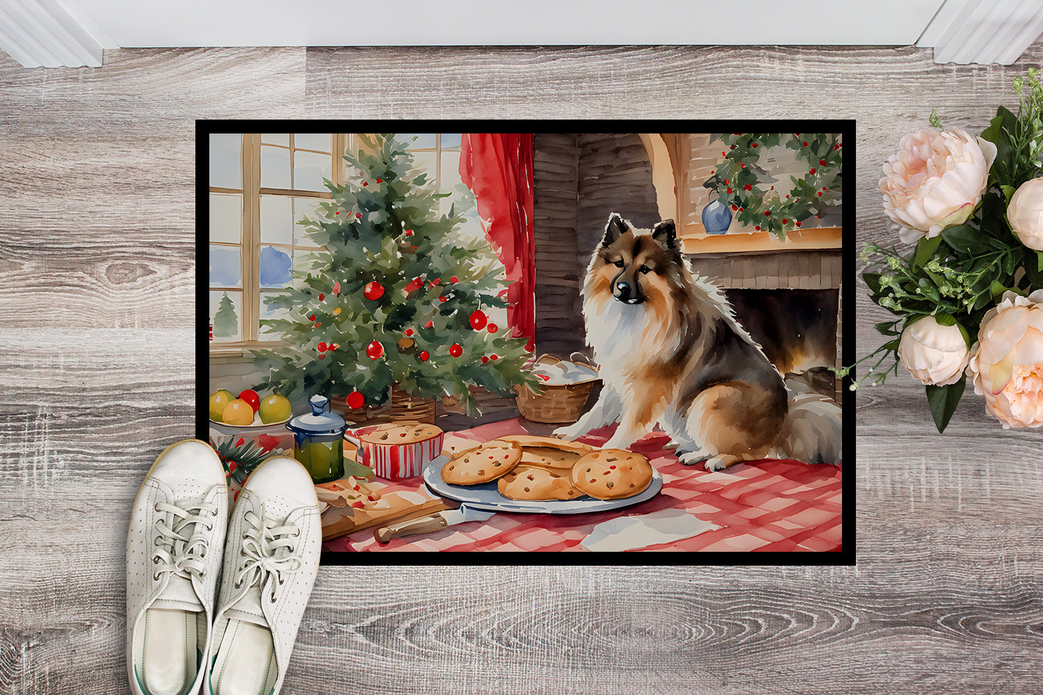 Buy this Keeshond Christmas Cookies Doormat