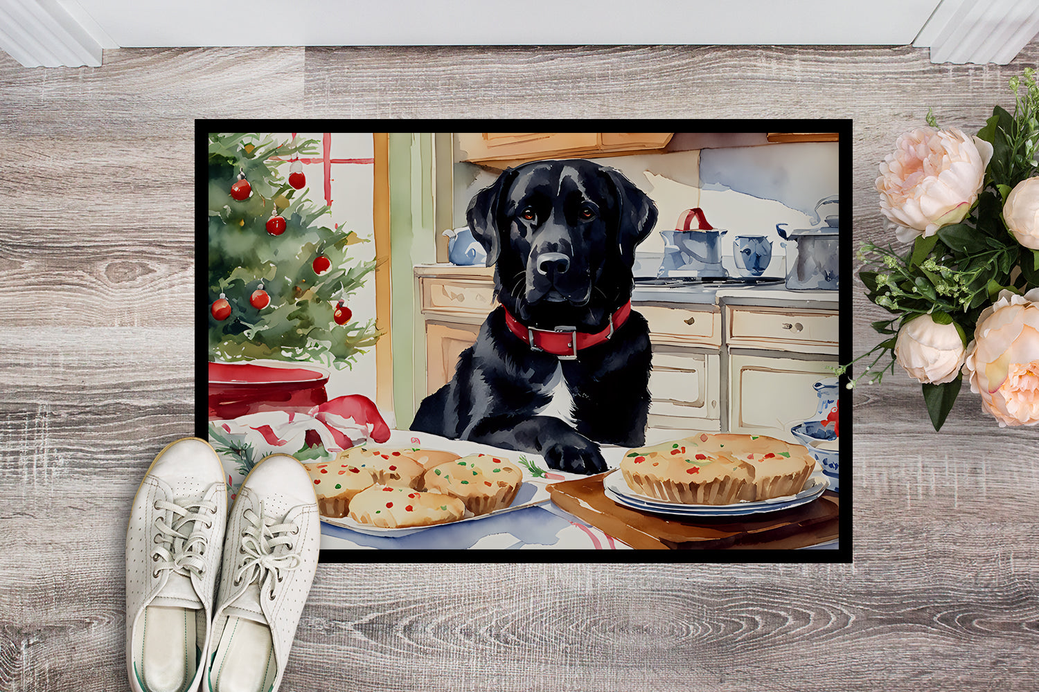 Labrador Retriever Christmas Cookies Doormat