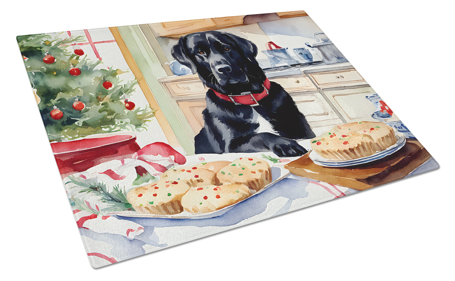 Buy this Labrador Retriever Christmas Cookies Glass Cutting Board