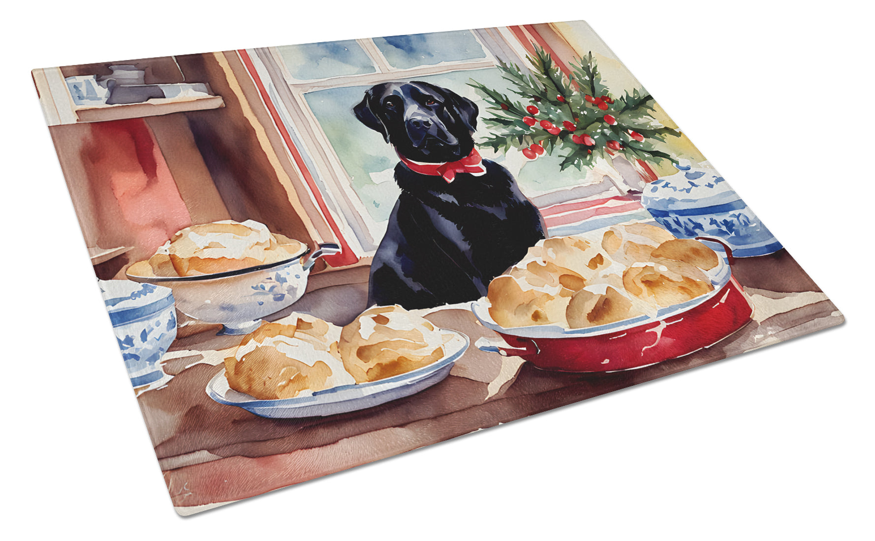 Buy this Labrador Retriever Christmas Cookies Glass Cutting Board