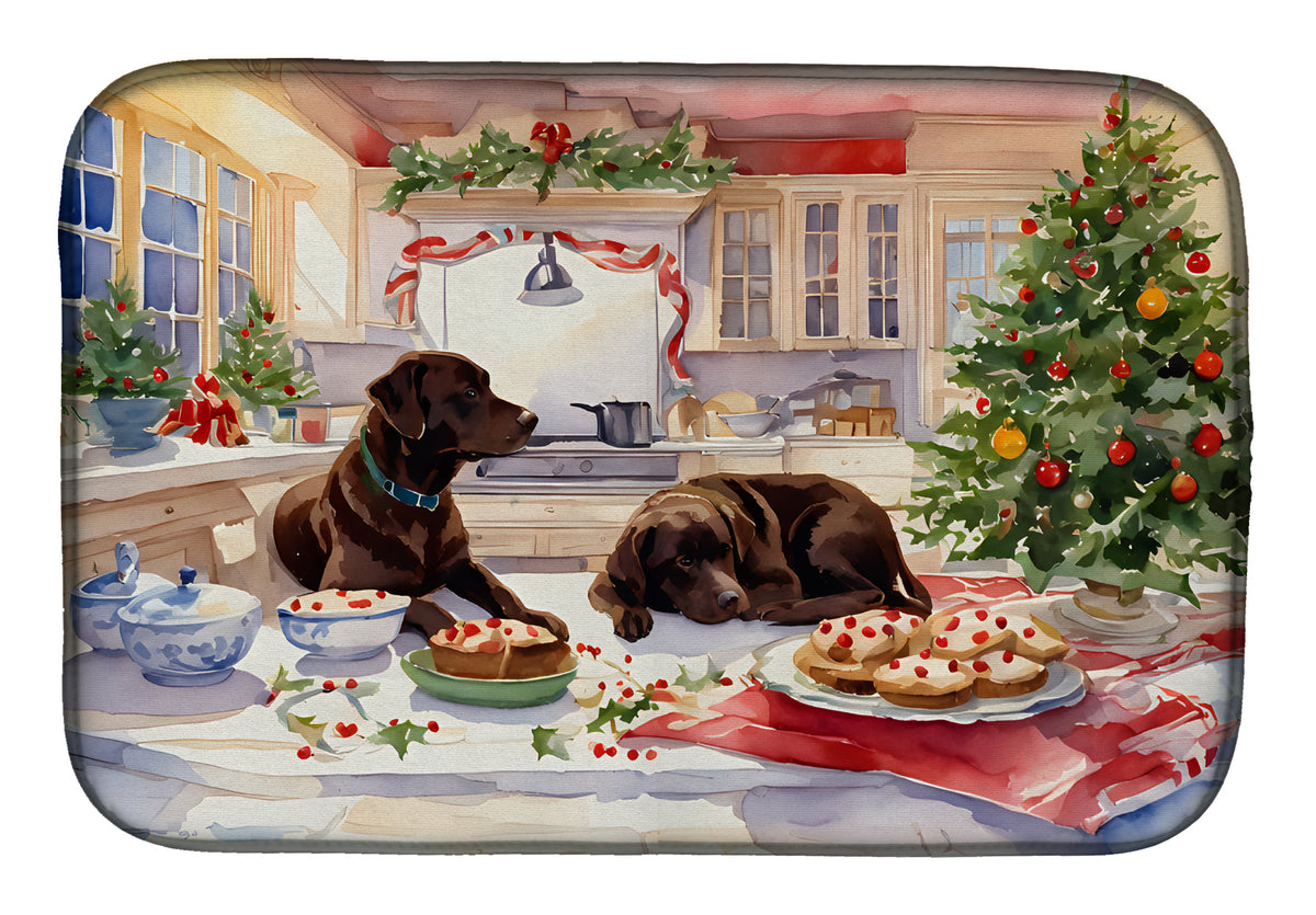 Buy this Labrador Retriever Christmas Cookies Dish Drying Mat