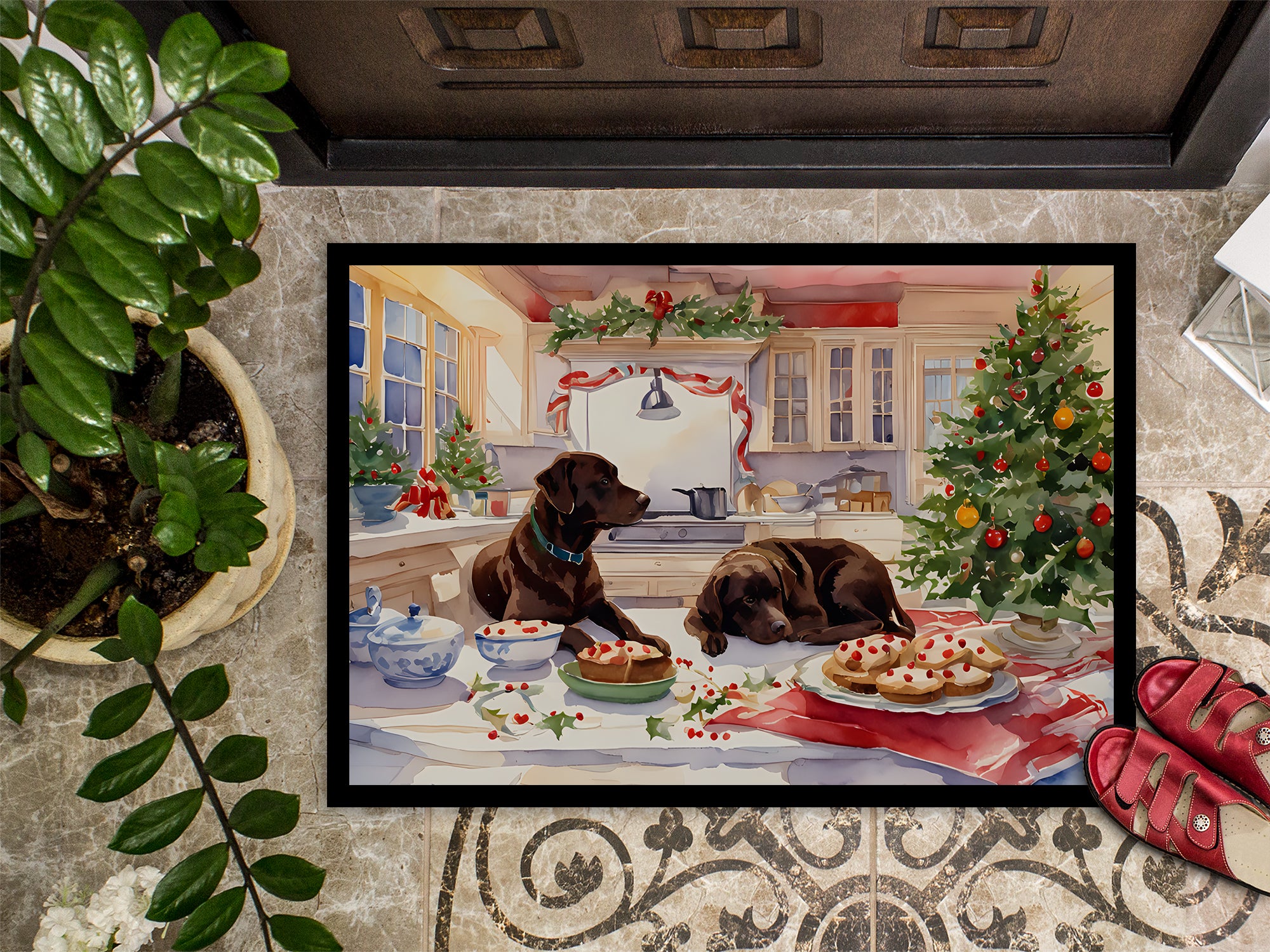 Labrador Retriever Christmas Cookies Doormat