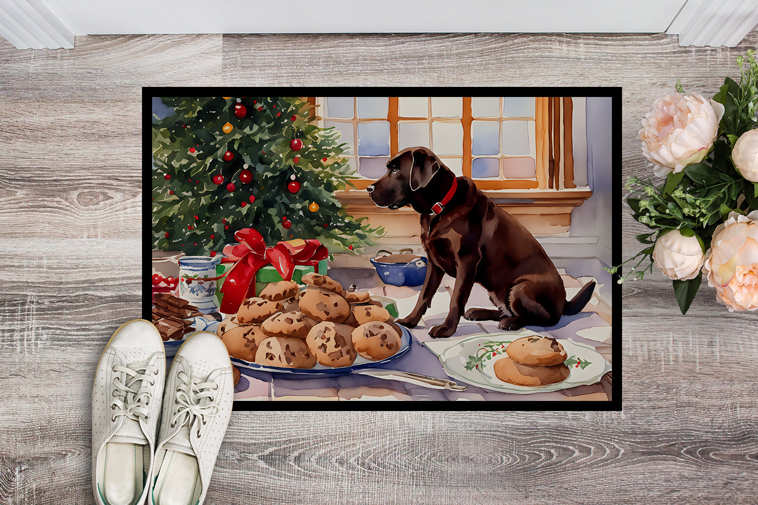 Labrador Retriever Christmas Cookies Doormat