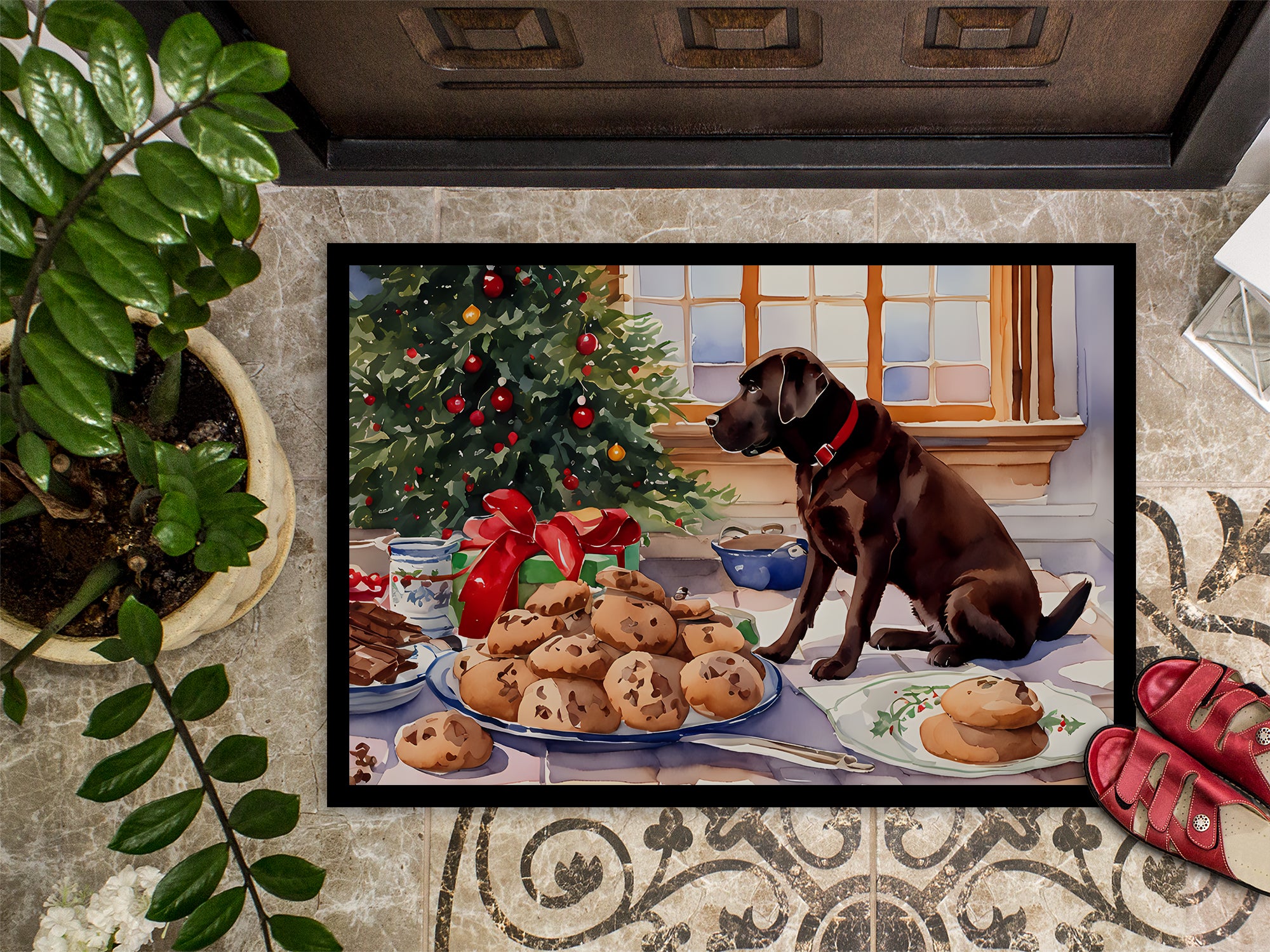 Labrador Retriever Christmas Cookies Doormat