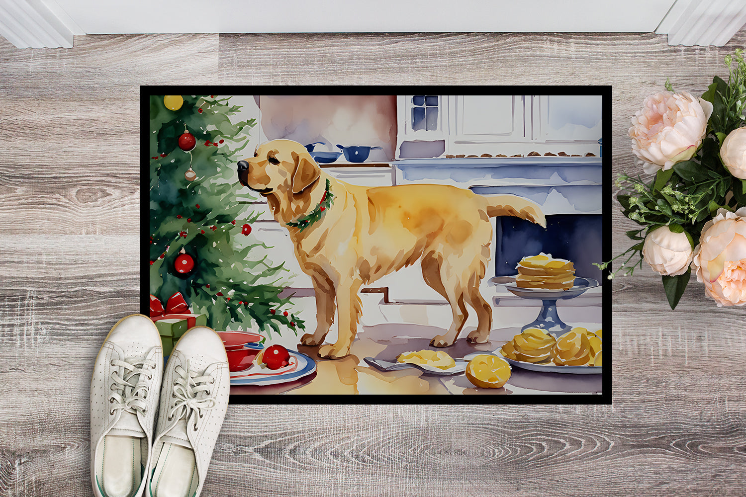 Labrador Retriever Christmas Cookies Doormat