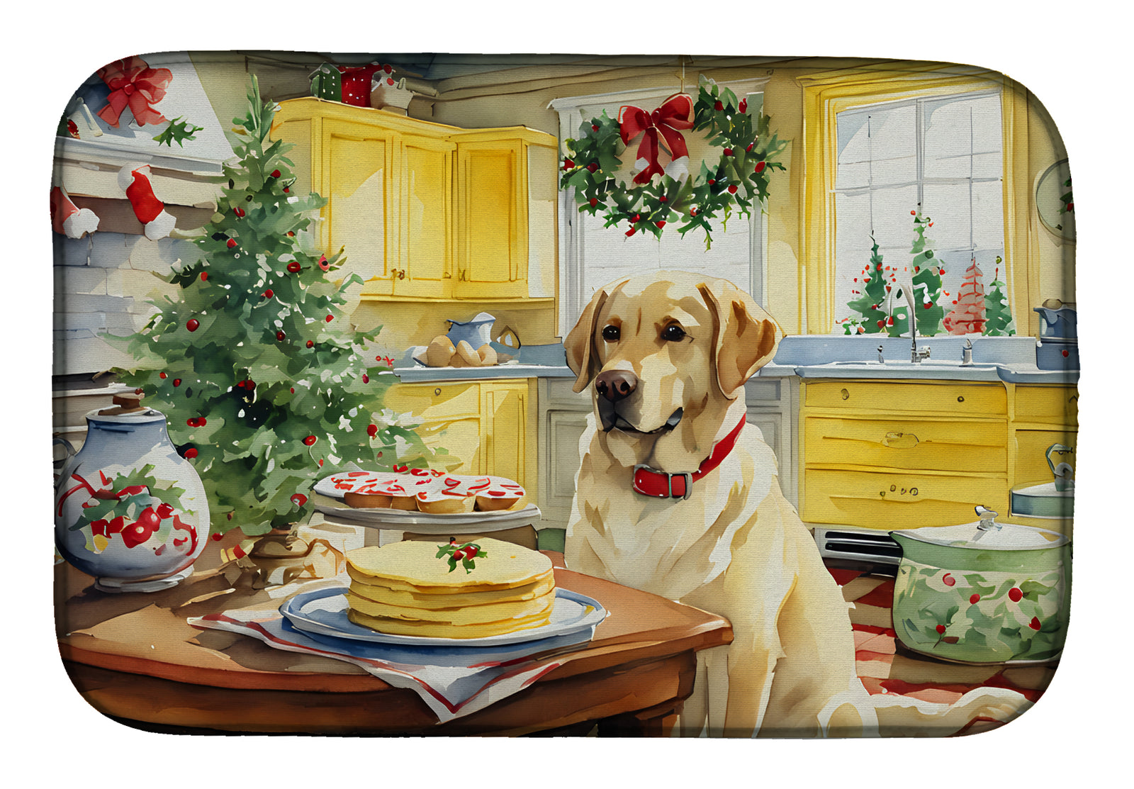 Buy this Labrador Retriever Christmas Cookies Dish Drying Mat