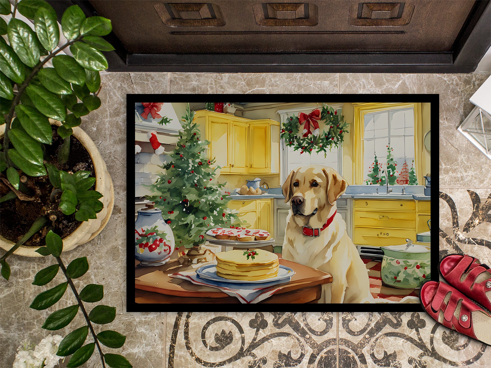 Labrador Retriever Christmas Cookies Doormat