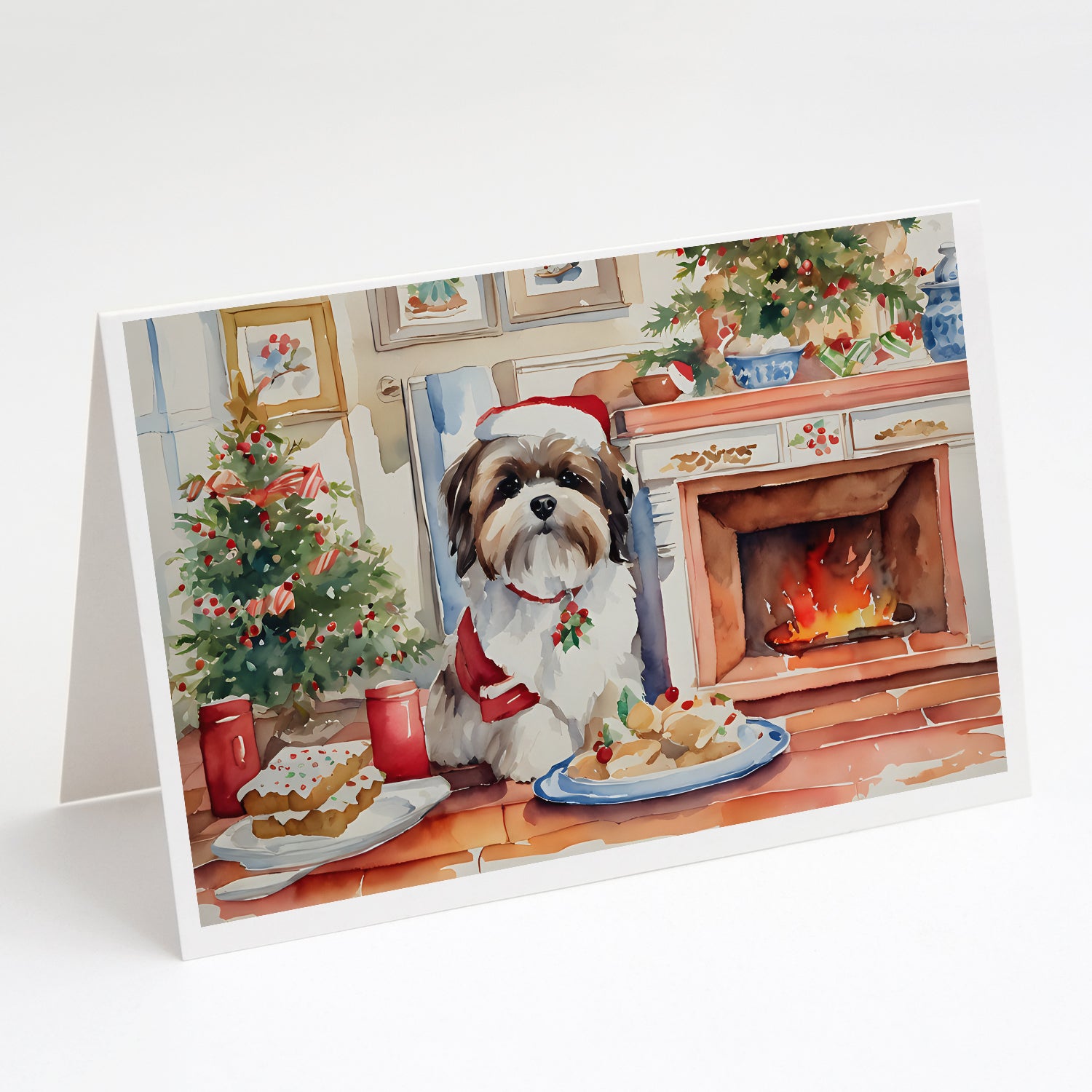 Buy this Lhasa Apso Christmas Cookies Greeting Cards Pack of 8