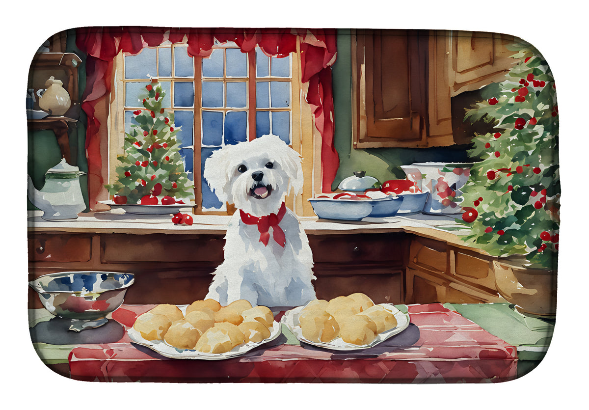 Buy this Maltese Christmas Cookies Dish Drying Mat