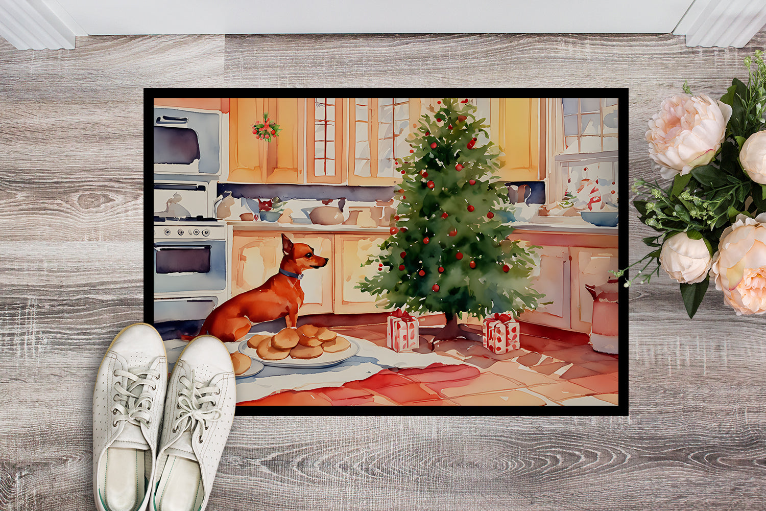 Buy this Miniature Pinscher Christmas Cookies Doormat