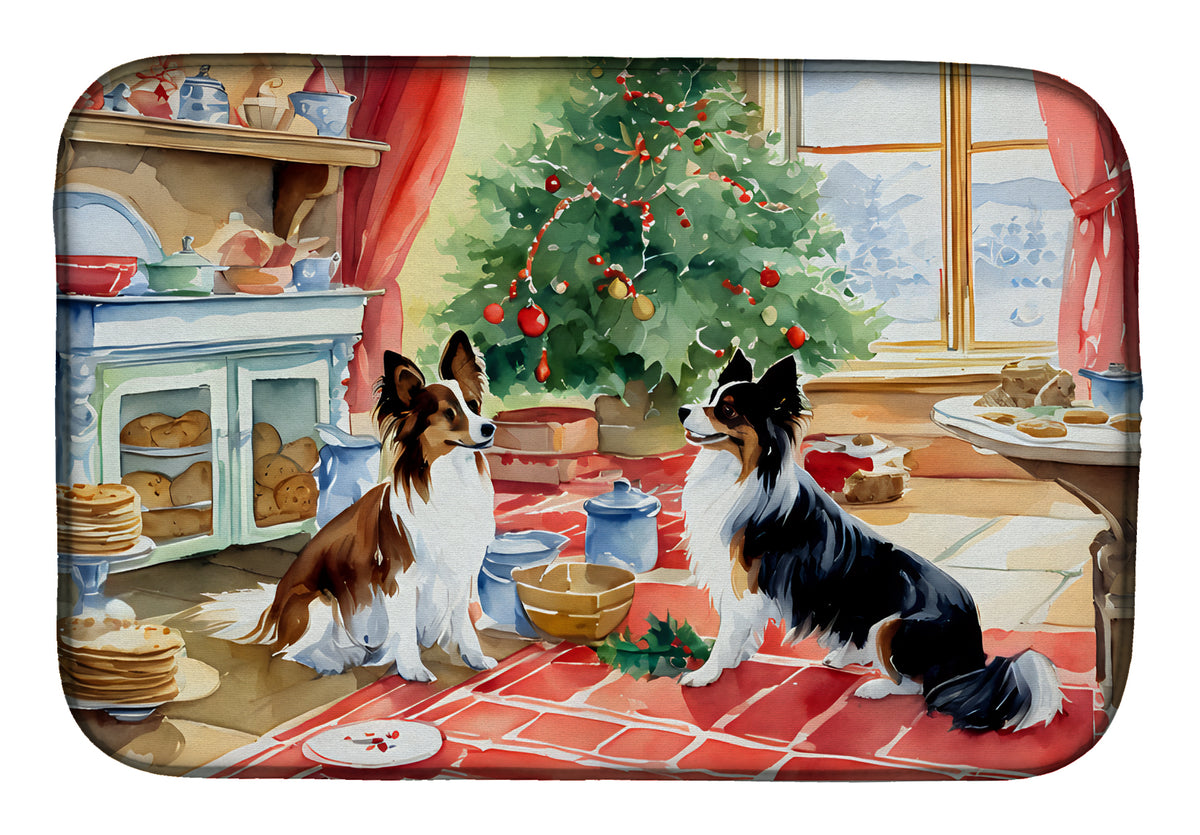 Buy this Papillon Christmas Cookies Dish Drying Mat