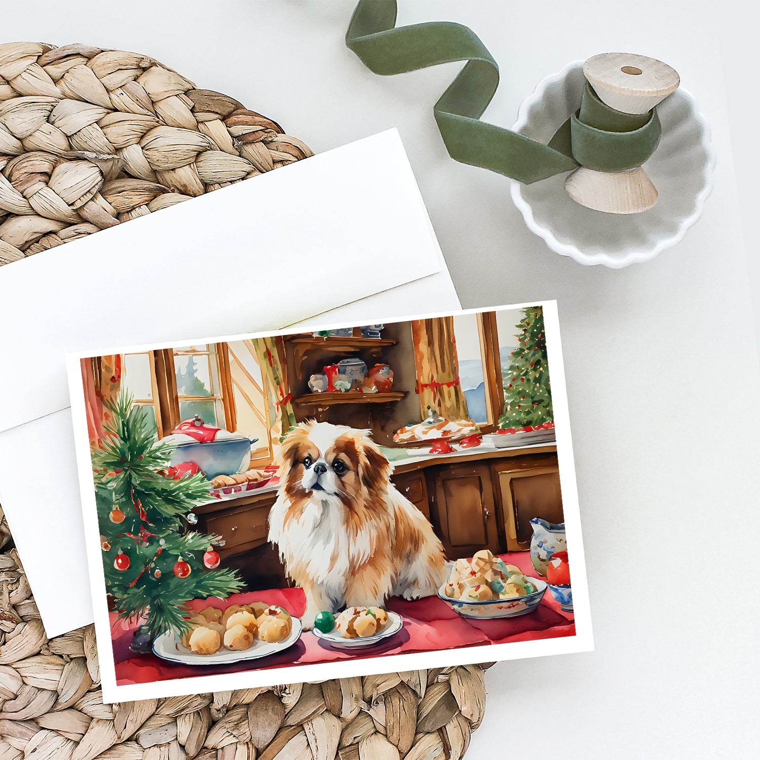 Buy this Pekingese Christmas Cookies Greeting Cards Pack of 8