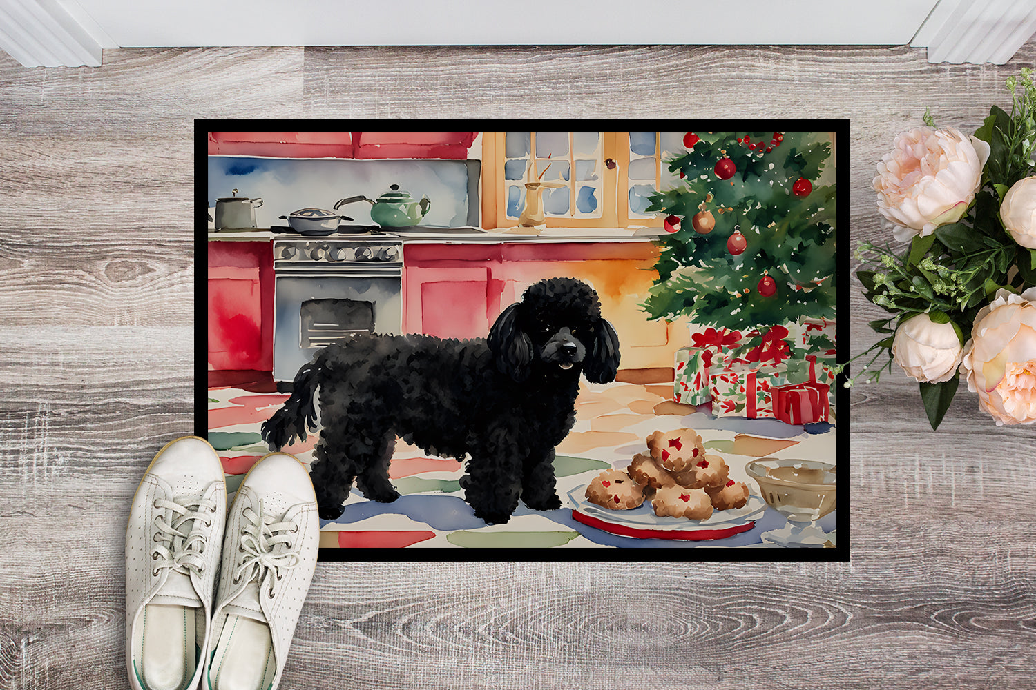 Buy this Poodle Christmas Cookies Doormat