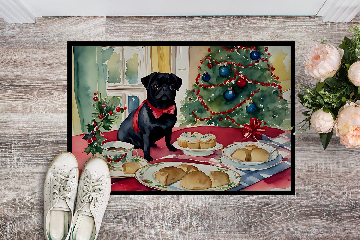 Buy this Pug Christmas Cookies Doormat