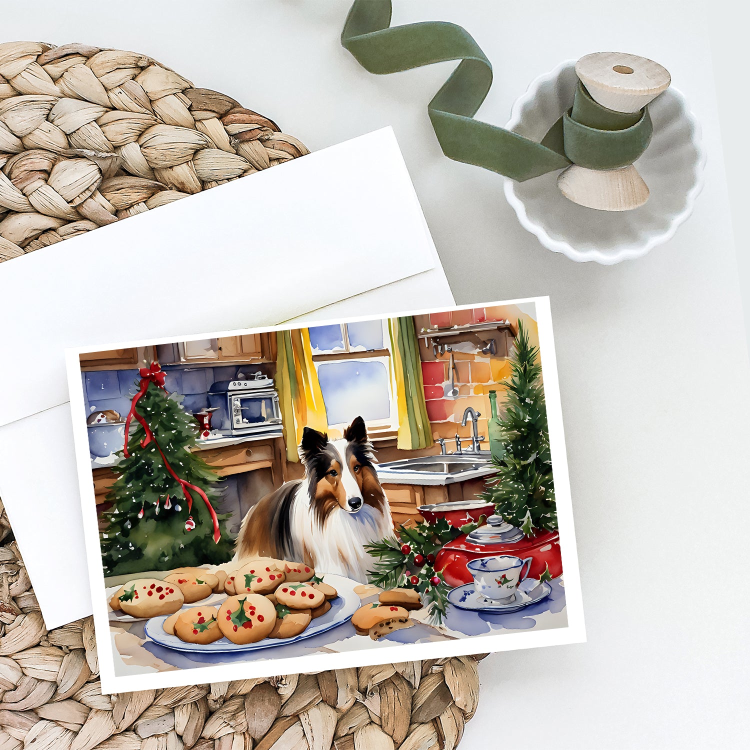 Buy this Sheltie Christmas Cookies Greeting Cards Pack of 8