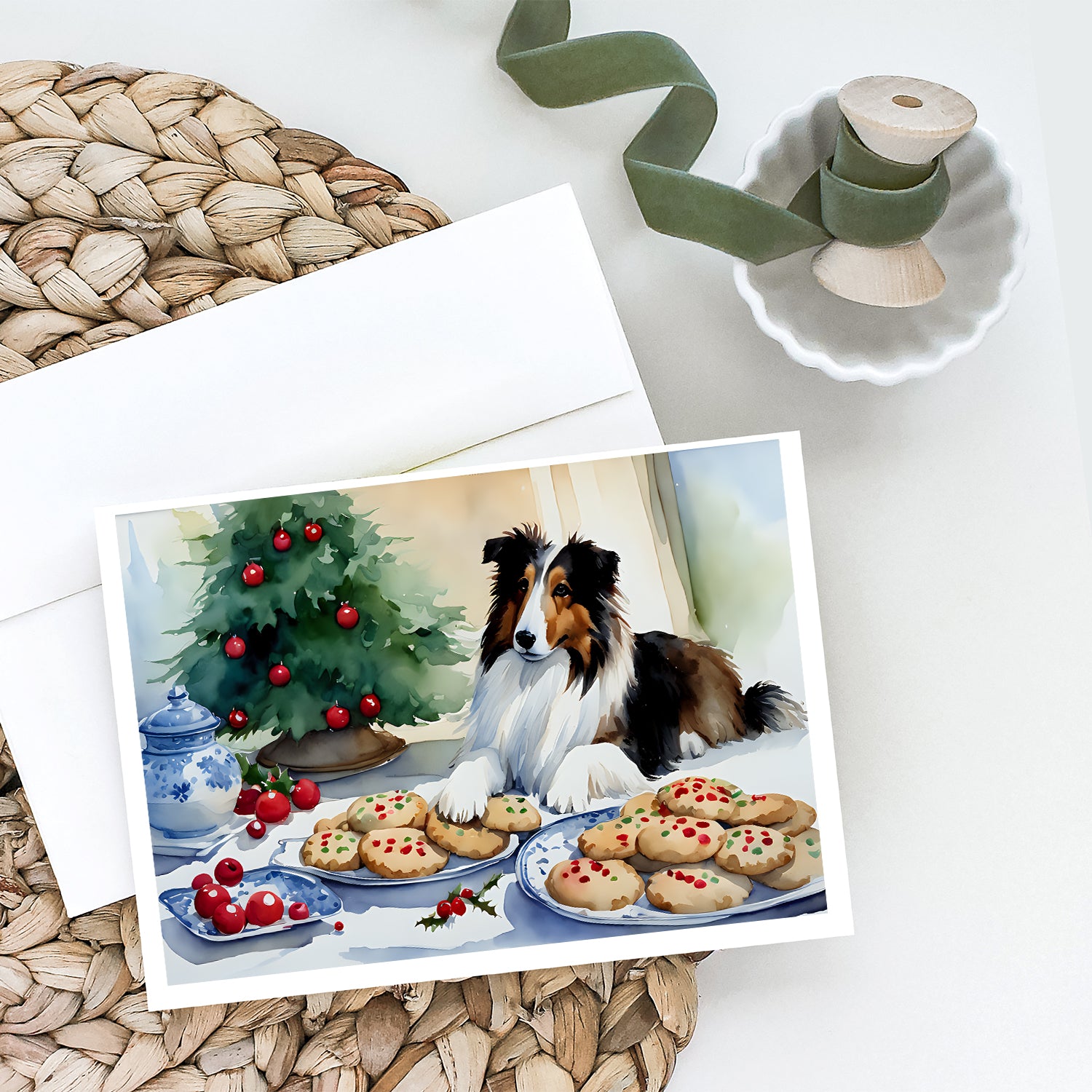 Sheltie Christmas Cookies Greeting Cards Pack of 8