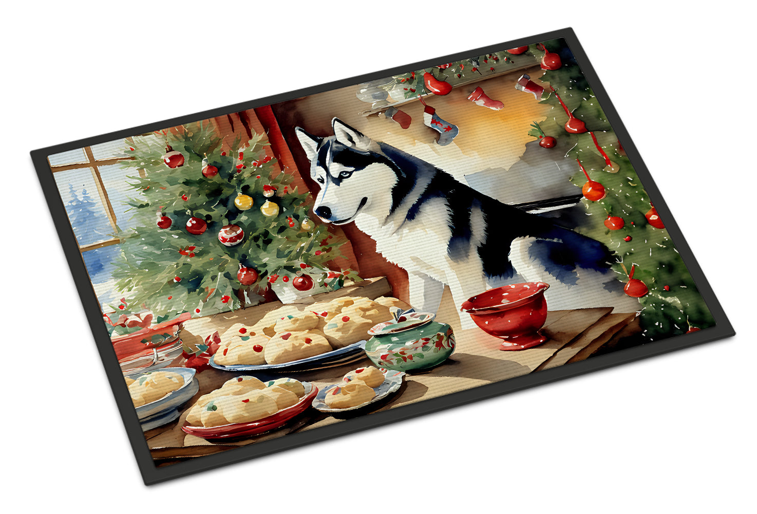 Buy this Siberian Husky Christmas Cookies Doormat