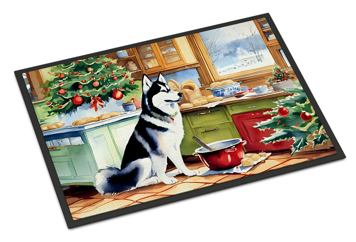 Buy this Siberian Husky Christmas Cookies Doormat