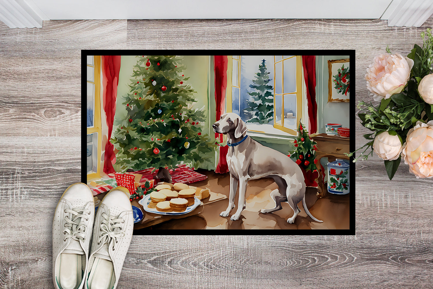 Buy this Weimaraner Christmas Cookies Doormat