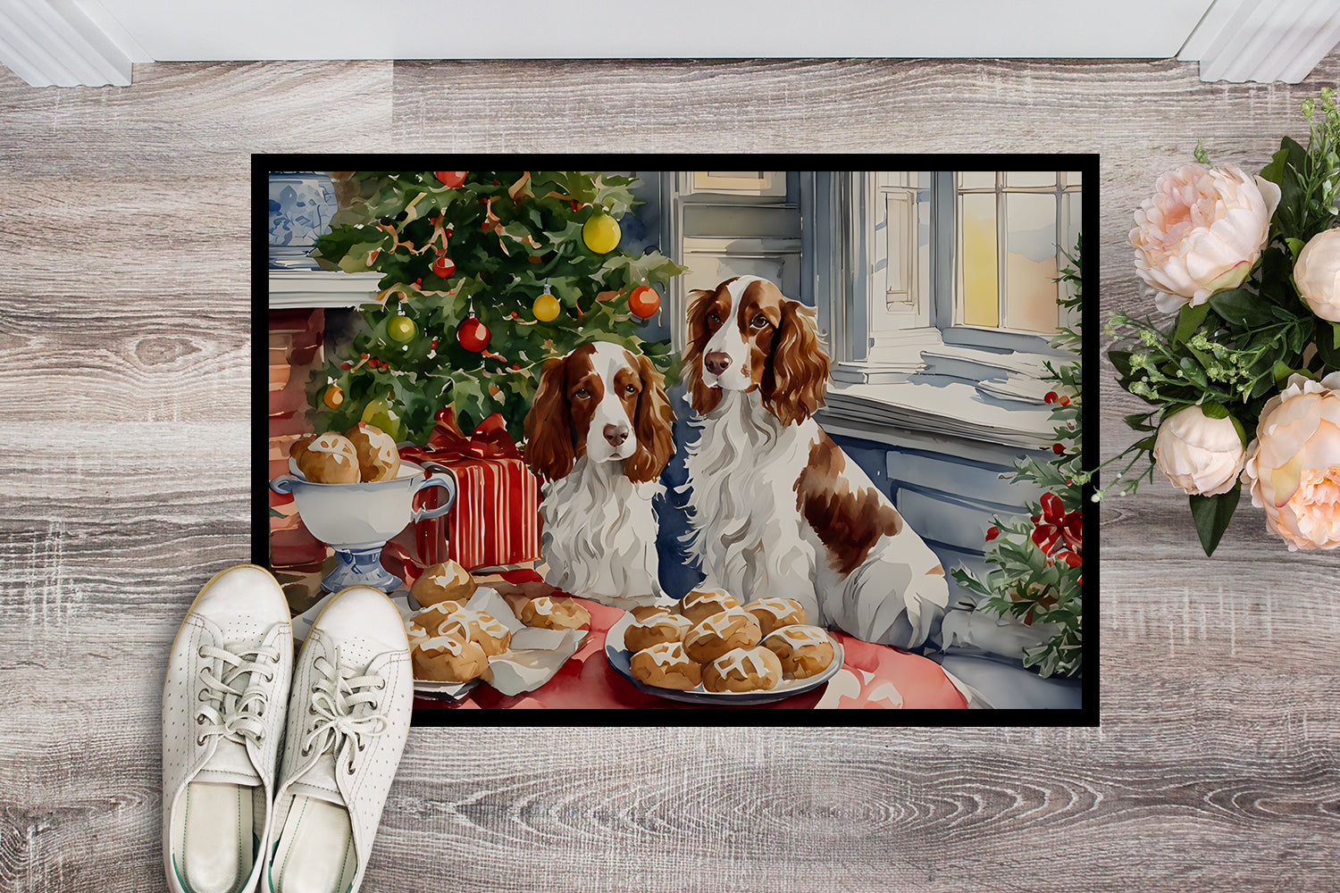 Buy this Welsh Springer Spaniel Christmas Cookies Doormat