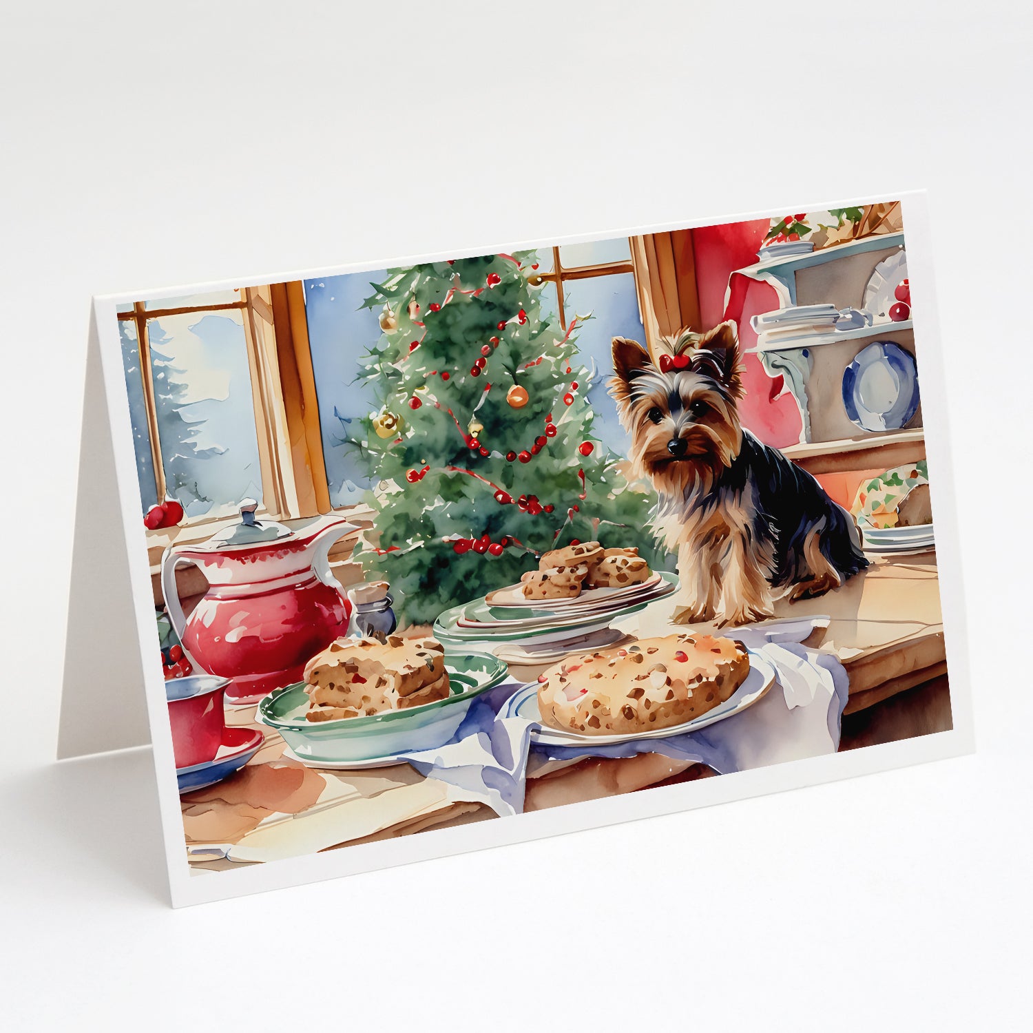 Buy this Yorkshire Terrier Yorkie Christmas Cookies Greeting Cards Pack of 8