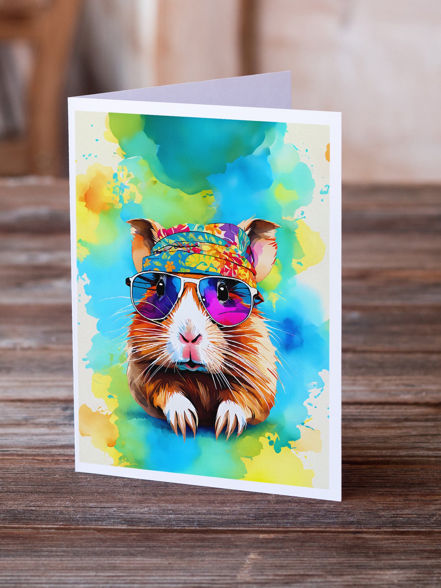 Buy this Hippie Animal Guinea Pig Greeting Cards Pack of 8