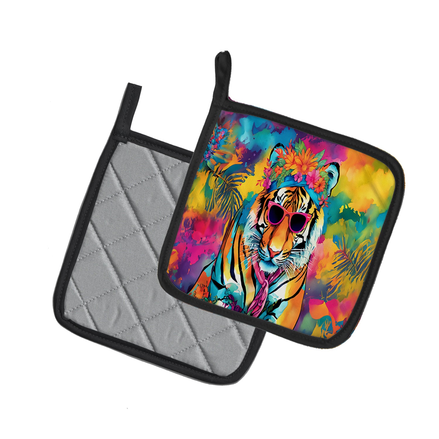 Hippie Animal Bengal Tiger Pair of Pot Holders